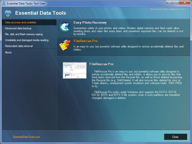 Essential Data Tools screenshot