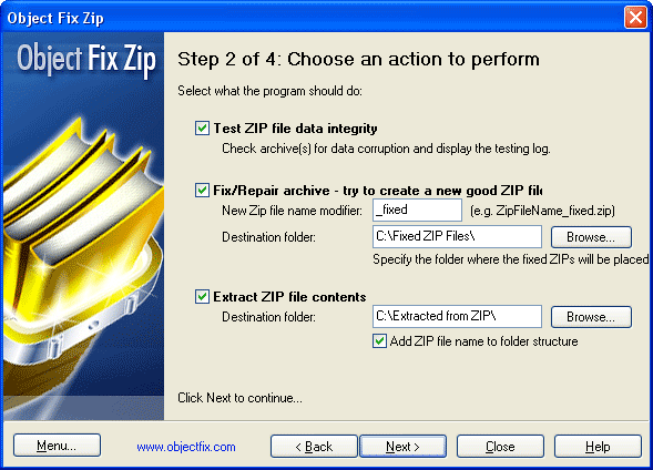 Object FIX ZIP screen shot
